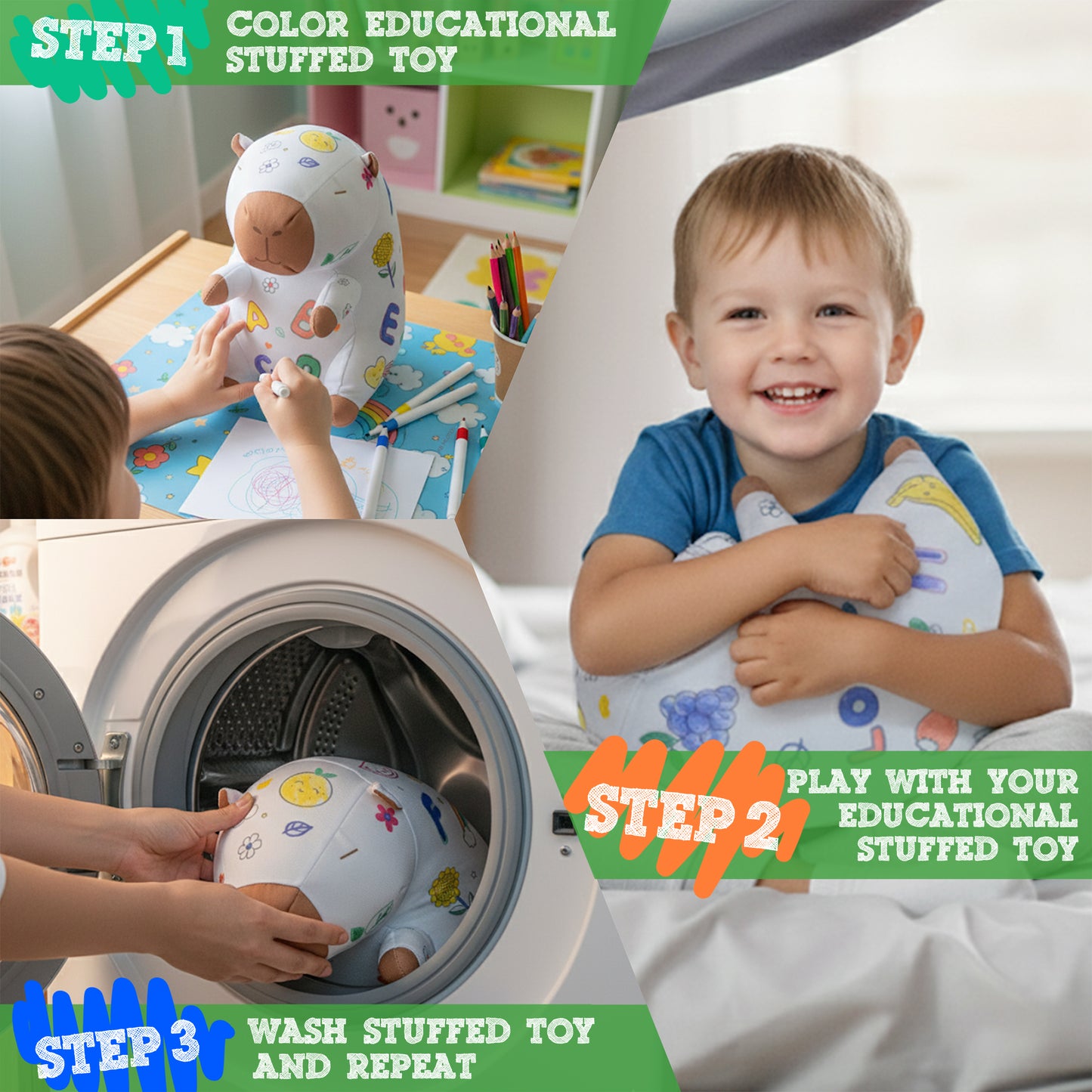 Capybara Color and Wash Plush Toy