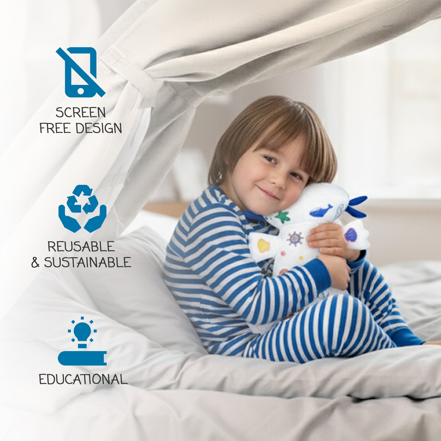 Axolotl Coloring Plush Toy - Washable Doodle Stuffed Animal with Traceable Numbers & Letters - Color Me Plush Includes 4 Markers - Educational Reusable Draw on Stuffed Animal Doodle Doll