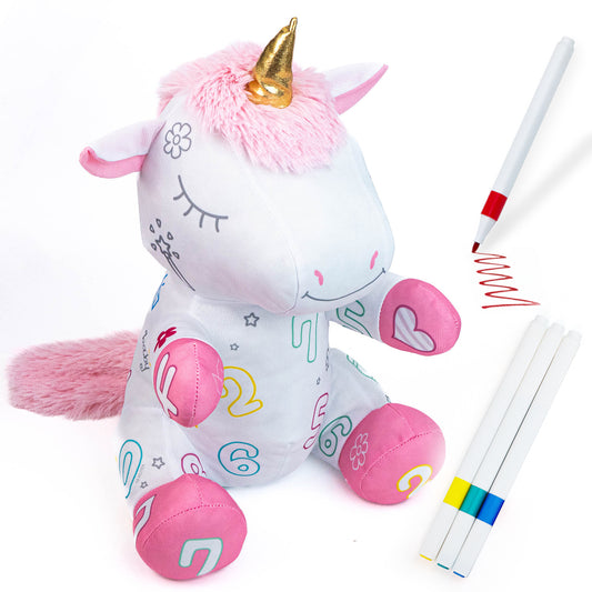 Unicorn Color and Wash Plush Toy