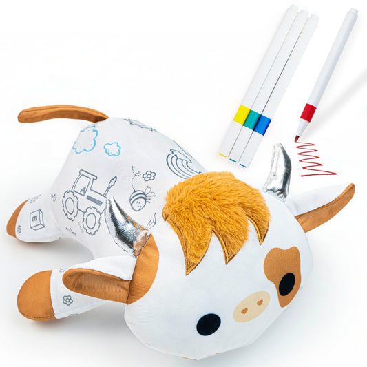 Highland Cow Color and Wash Plush Toy