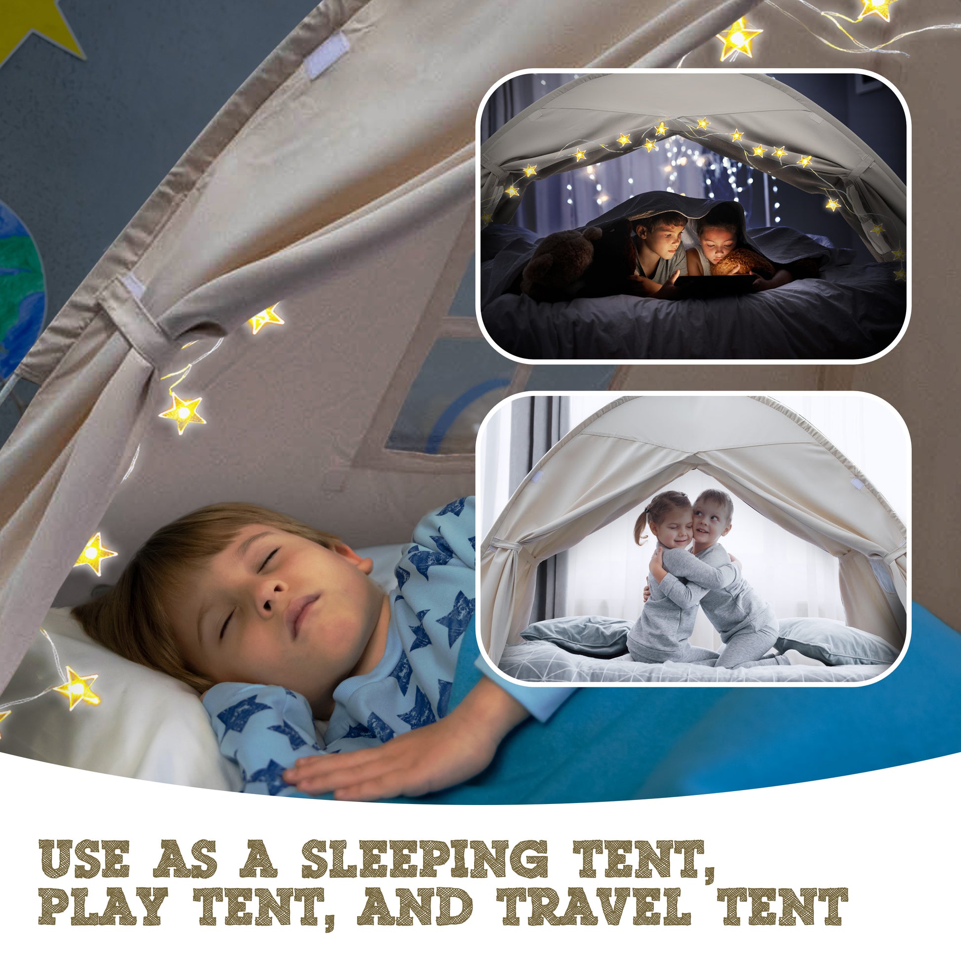 indoor tent bed Beige Full Size Bed Tent – KB Mlotek