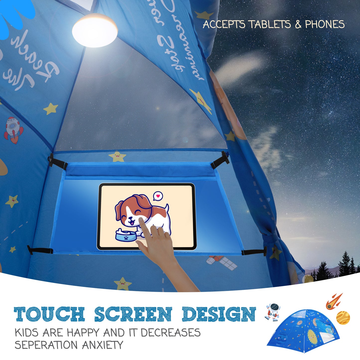 Outer Space Full Bed Tent for Kids - Educational Indoor Fort - Magical Dream Tents